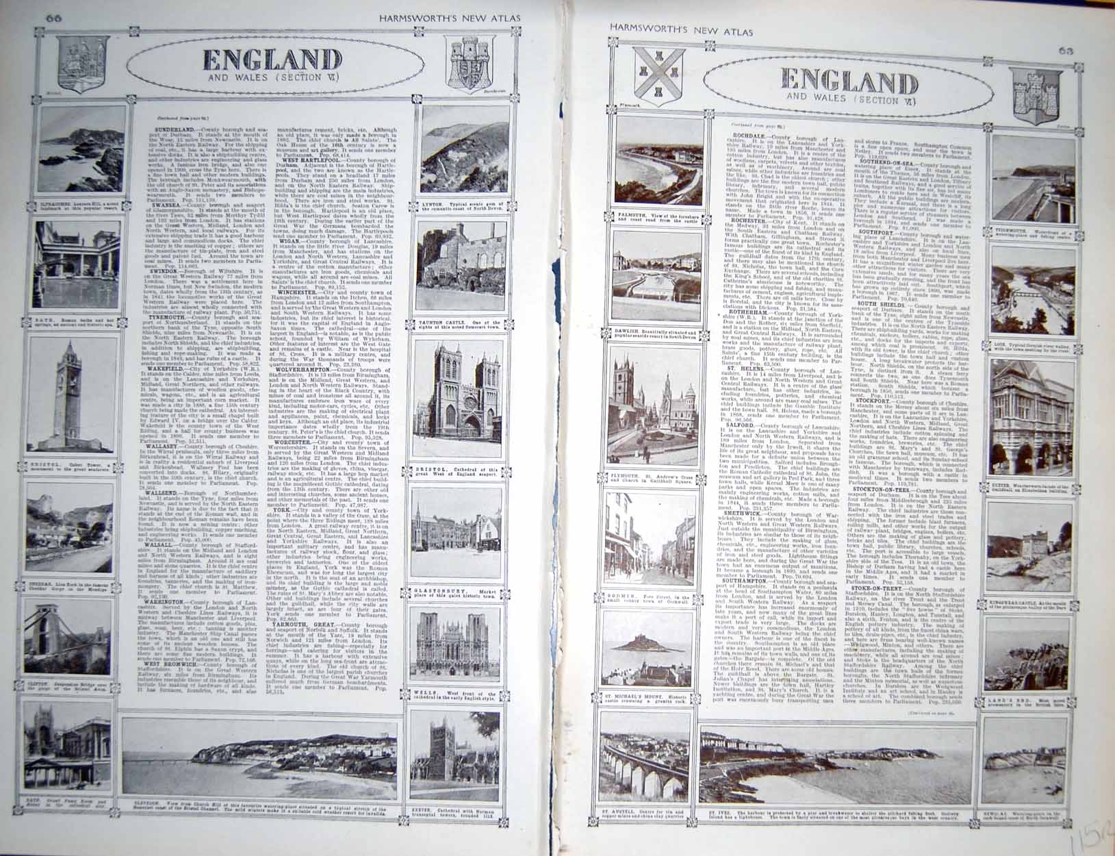 Original Old Vintage Print Map 1922 England Plan Plymouth Scilly Isles Bristol