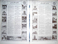 Old Vintage Print Map 1922 Japan Plan Tokyo Lushun Taiwan Yellow Seoul 20th