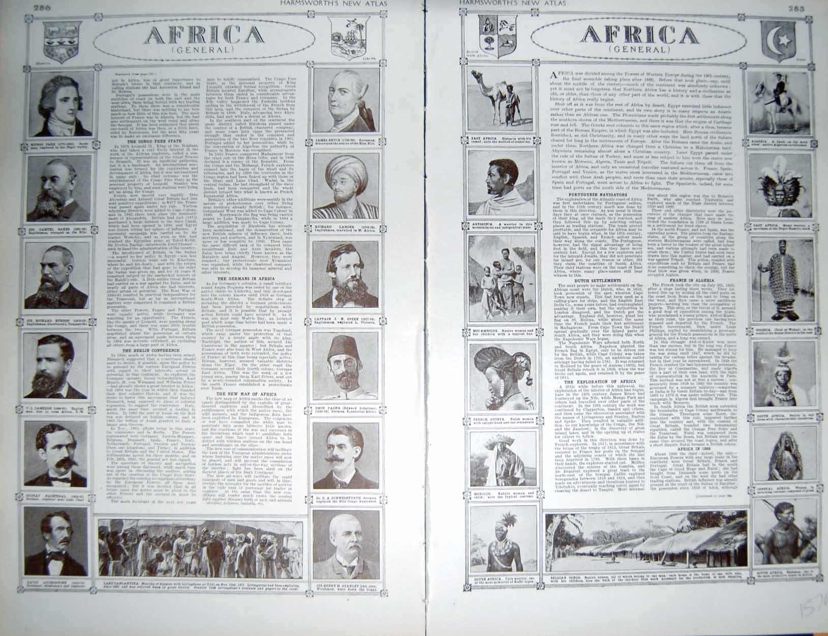 Original Old Vintage Print Map 1922 Africa Ascension Helena Madagascar Congo