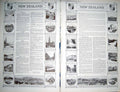 Original Old Vintage Print Map 1922 New Zealand Christchurch Dunedin Auckland