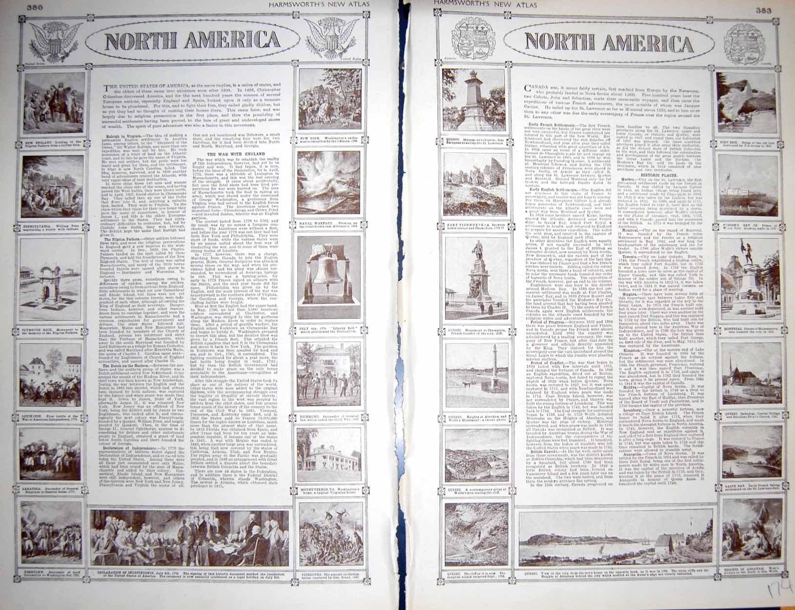 Old Vintage Print Map 1922 North America Vegitation Quebec Canada Gaspe 20th