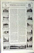 Old Vintage Print Map 1922 Plan Liverpool Manchester Museum Docks Church 20th