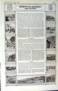 Old Vintage Print Map 1922 Morocco Algeria Tunis Fez Industry Government 20th