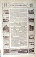 Original Old Vintage Print Map 1922 Newfoundland Plan St. Johns Harbour Fogo