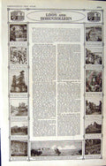 Original Old Vintage Print Map 1922 Western Front Loos Hohenzollern Siers War