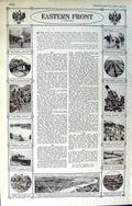 Original Old Vintage Print Map 1922 War Eastern Front Warsaw British Siers