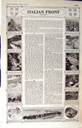 Old Vintage Print Map 1922 Italian Front Trento War Plan Piave Trenches 20th