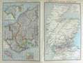 Original Old Antique Print Map 1906 Scotland Railway England Isle Man 20th