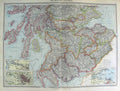 Original Old Antique Print Map 1906 Scotland Lowlands Edinburgh Clyde 20th