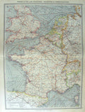 Original Old Antique Print Harmsworth Map 1906 France Industry Corsica Paris
