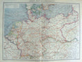 Original Old Antique Print Harmsworth Map 1906 Germany Industry Dresden Vienna