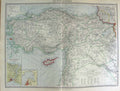 Original Old Antique Print Harmsworth Map 1906 Asia Armenia Cyprus Smyrna Samos