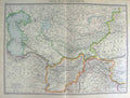 Original Old Antique Print Harmsworth Map 1906 Asia India Chinese Empire Persia