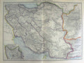 Original Old Antique Print Harmsworth Map 1906 Persia Afghan Azerbaijan Ormuz