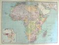 Original Old Antique Print Harmsworth Map 1906 Africa Madagascar Population