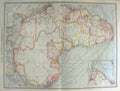 Original Old Antique Print Harmsworth Map 1906 Africa Industry Communications