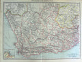 Original Old Antique Print Cape Colony Diamond Fields Africa Map 1906 20th