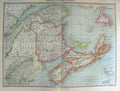 Original Old Antique Print Map 1906 Canada Edward Breton Halifax Gulf 20th
