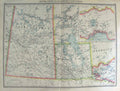 Original Old Antique Print Harmsworth Map 1906 Canada Manitoba Saskatchewan