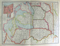 Original Old Antique Print Map 1906 America Plan Chicago Superior Erie 20th