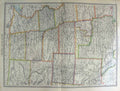 Original Old Antique Print Map 1906 Central America Oklahoma Nebraska 20th