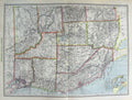 Original Old Antique Print Harmsworth Map 1906 America California San Francisco