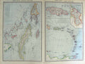 Original Old Antique Print Map 1906 Jamiaca Cuba Hayti Trinidad Virgin 20th