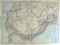 Original Old Antique Print Harmsworth Map 1906 South America Galapagos Brazil