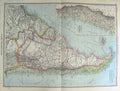 Original Old Antique Print Map 1906 South America Chile Falkland Island 20th
