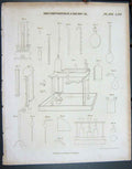 Original Old Antique Print Lizars Decomposition Chemical Instruments