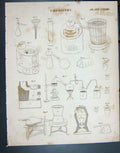 Original Old Antique Print Ref.799 C1790-C1900 Chemistry Instruments Kneass