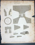 Original Old Antique Print 1805 Chemistry Blast Furnace Diagrams Lowry 19th
