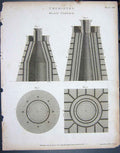 Original Old Antique Print 1804 Chemistry Blast Furnace Works Lowry 19th