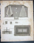 Original Old Antique Print 1805 Chemistry Blast Furnace Lowry Mushet 19th
