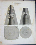 Original Old Antique Print Ref.808 C1790-C1900 Chemistry Blast Furnace Works