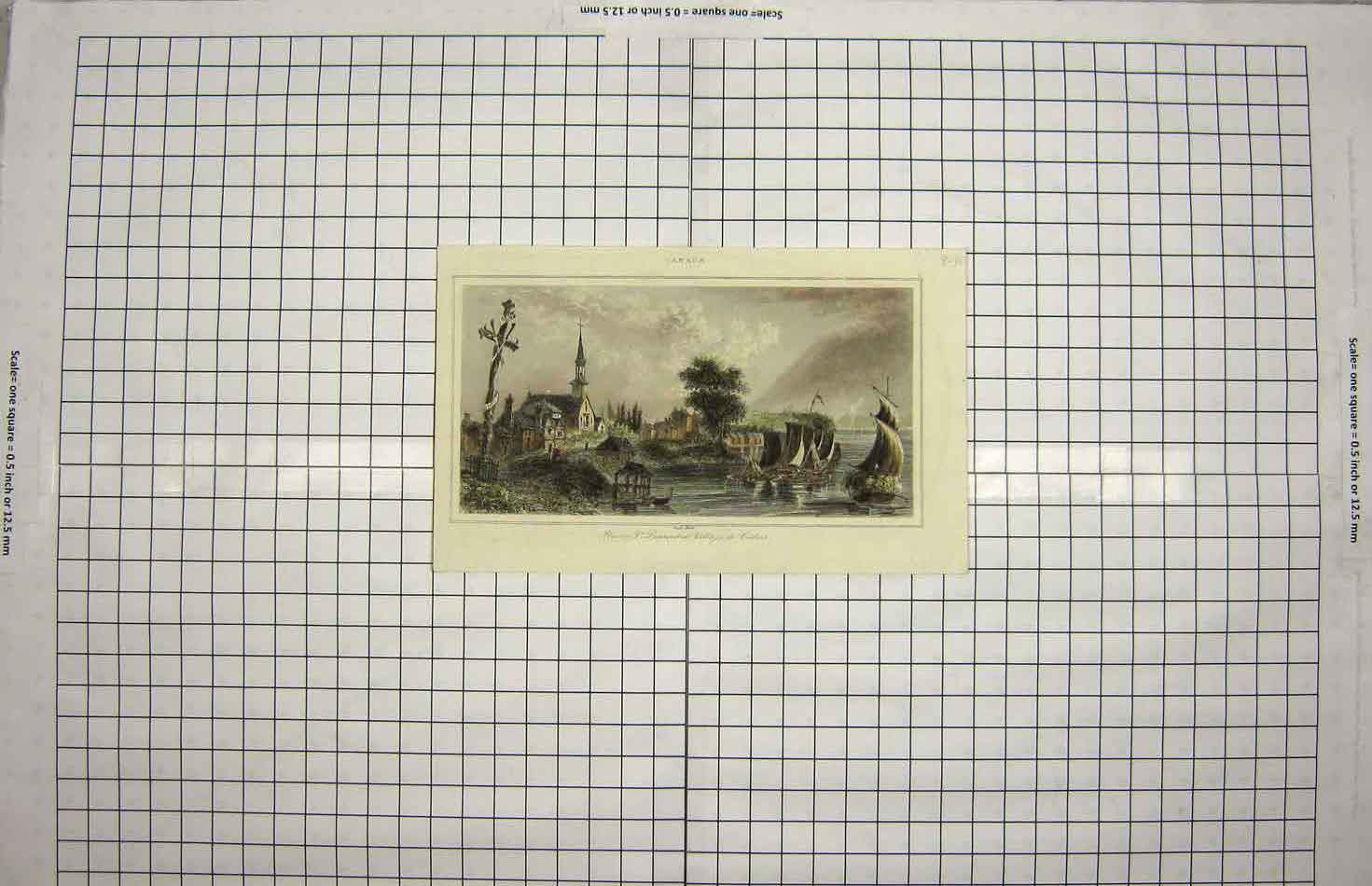 Original Old Antique Print C1790-C1900 St. Laurent Cedars Canada 18th Century