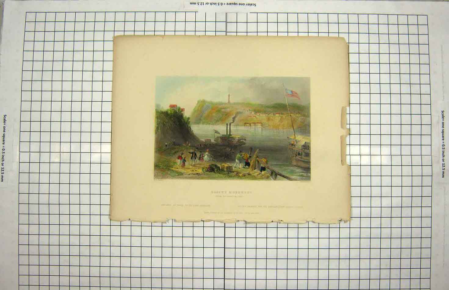 Original Old Antique Print C1839 Brock'S Monument Richardson 19th