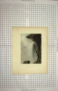 Original Old Antique Print C1790-C1900 View Table Rock Africa Cousen 18th