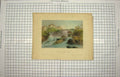 Original Old Antique Print 1840 Bridge Sherbrook Township Canada 19th