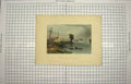 Original Old Antique Print 1840 Village Cedars River Laurence Canada Victorian