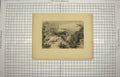 Original Old Antique Print 1840 View Willage Lorette Quebec Canada Victorian