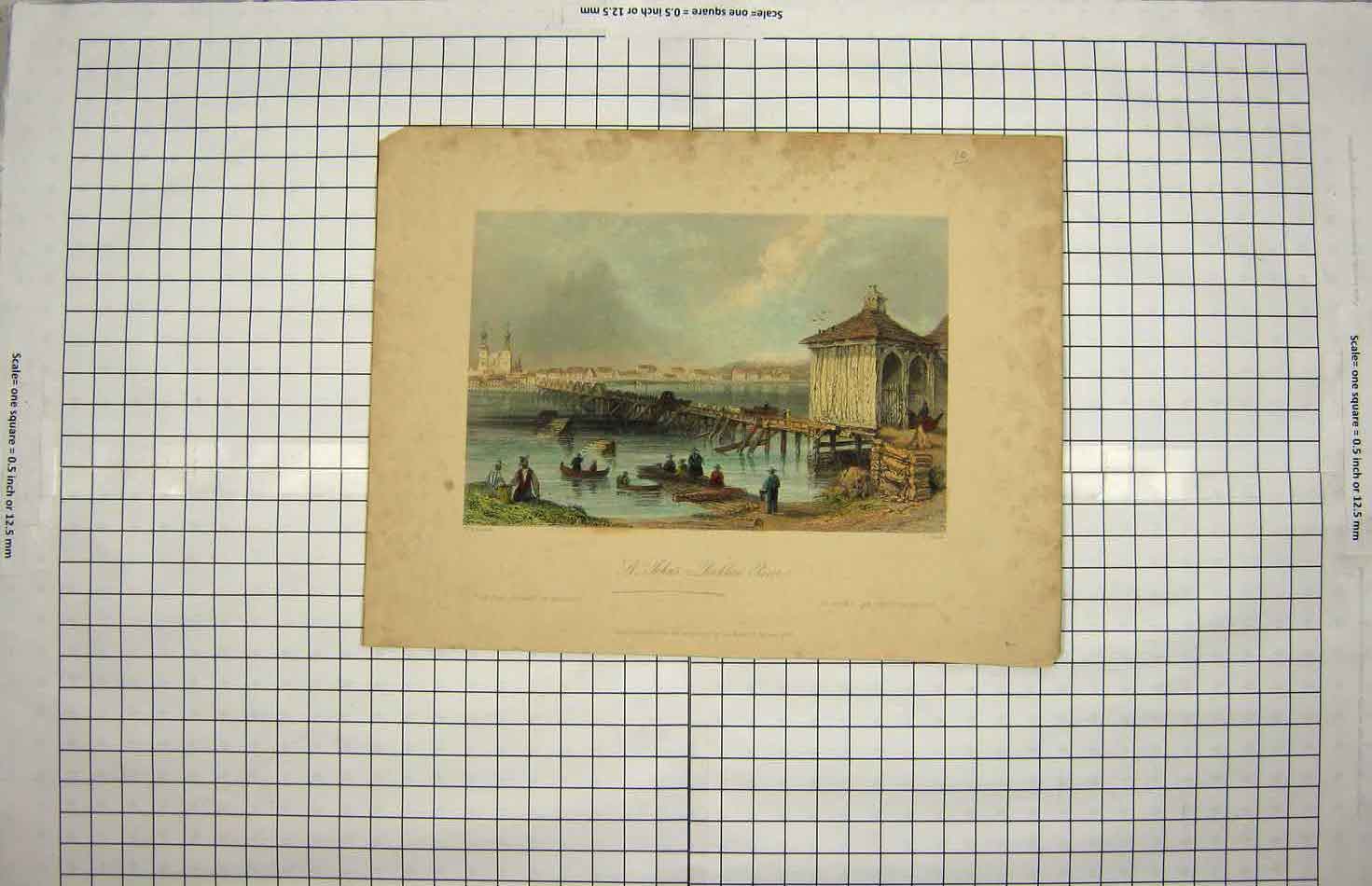 Original Old Antique Print 1840 St. John'S Richlieu River Canada 19th
