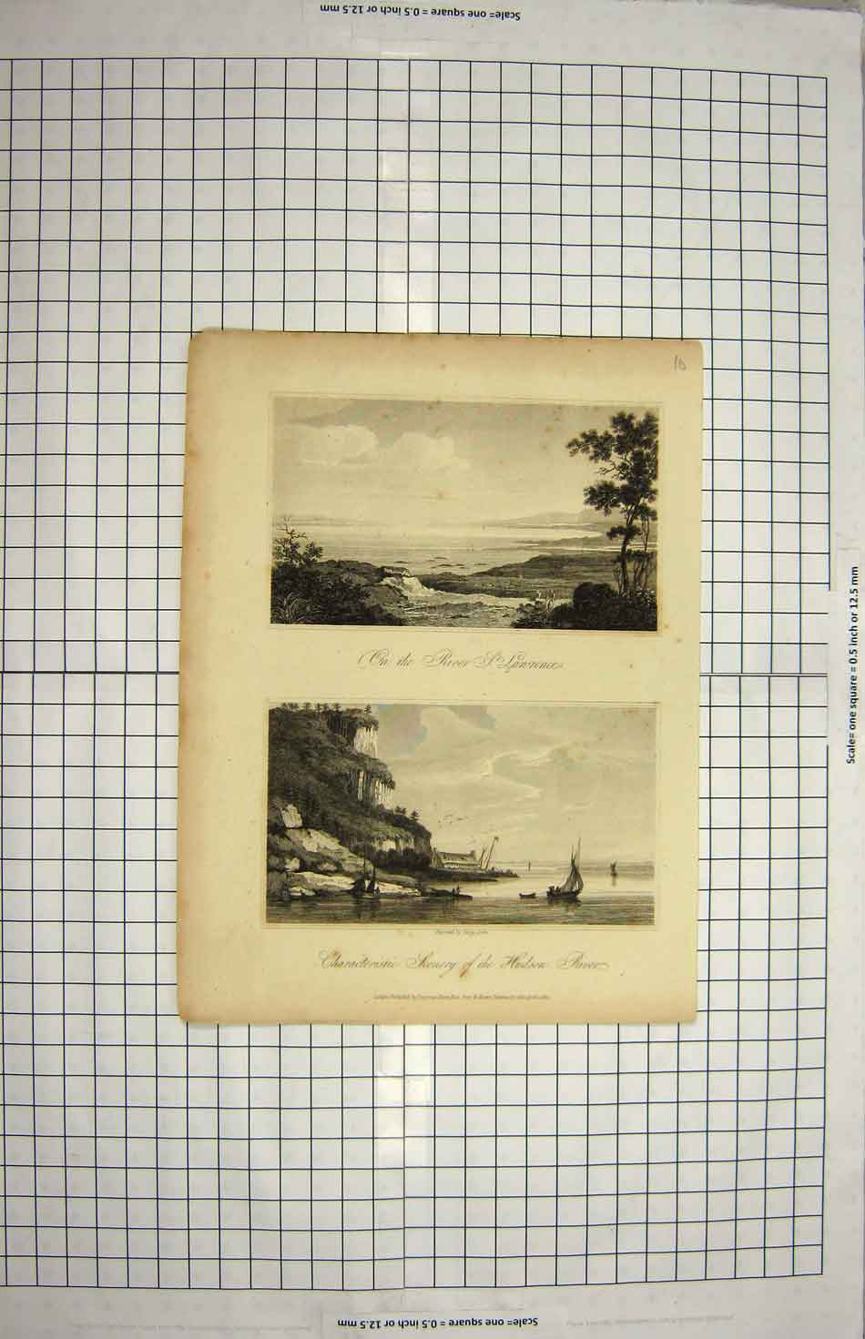 Original Old Antique Print C1790-C1900 River Laurence Hudson Canada 18th