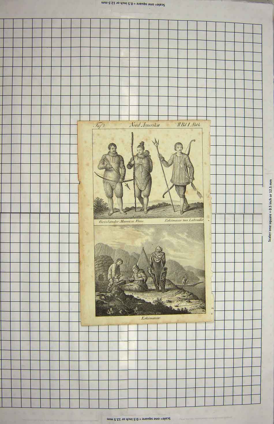 Original Old Antique Print C1790-C1900 North America Eskimoes Native 18th