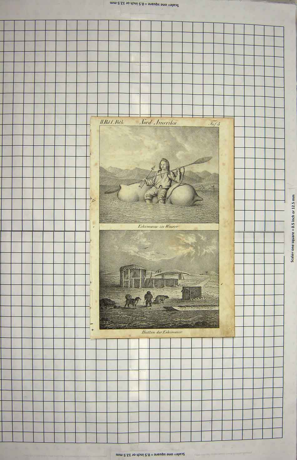 Original Old Antique Print C1790-C1900 North America Eskimauax 18th Century