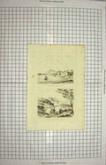 Original Old Antique Print C1790-C1900 Chambly Saint-John Canada 18th Century