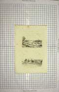 Original Old Antique Print Ref.816 C1790-C1900 Canada Frederick-Town River