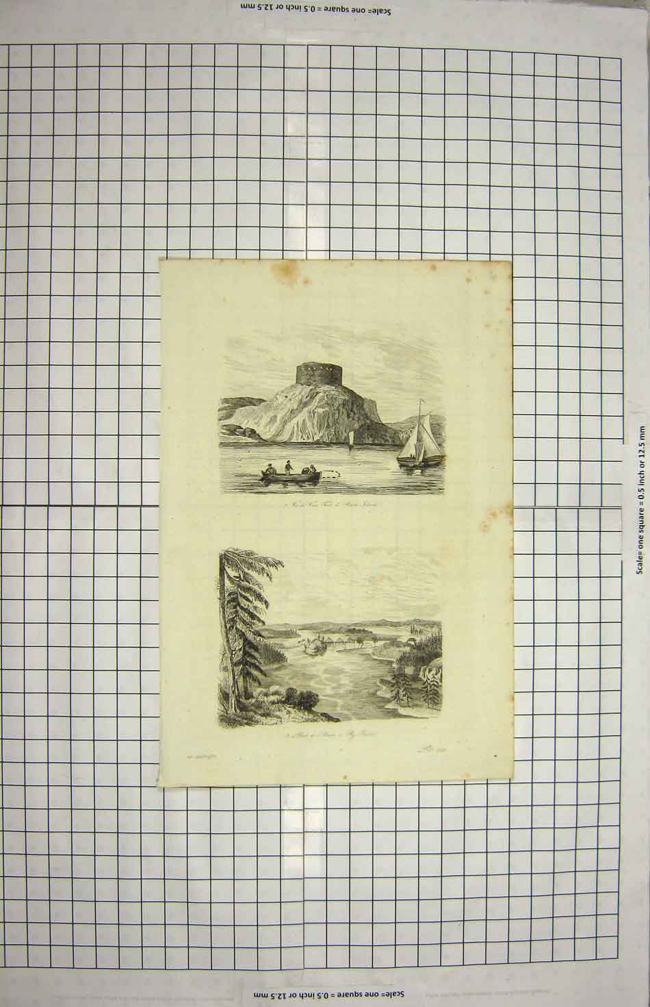 Original Old Antique Print C1790-C1900 Rhode Island By-Town Canada 18th Century