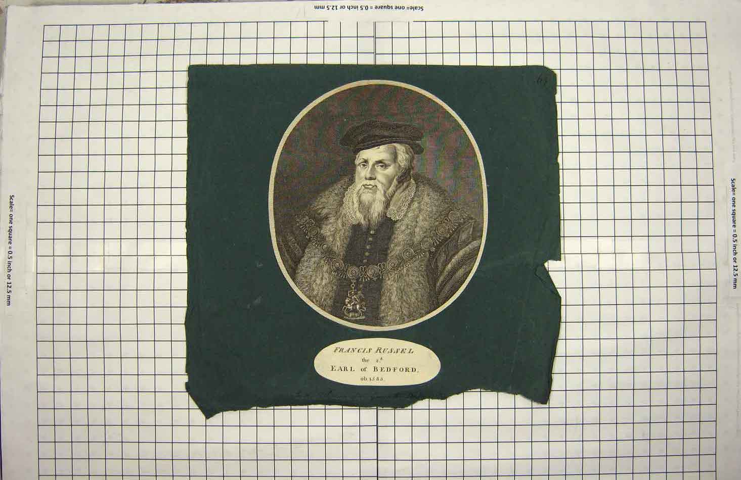 Original Old Antique Print Portrait C1790-C1900 Francis Russel Earl Bedford