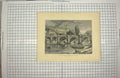 Original Old Antique Print C1790-C1900 Hereford Cathedral River Wye 18th